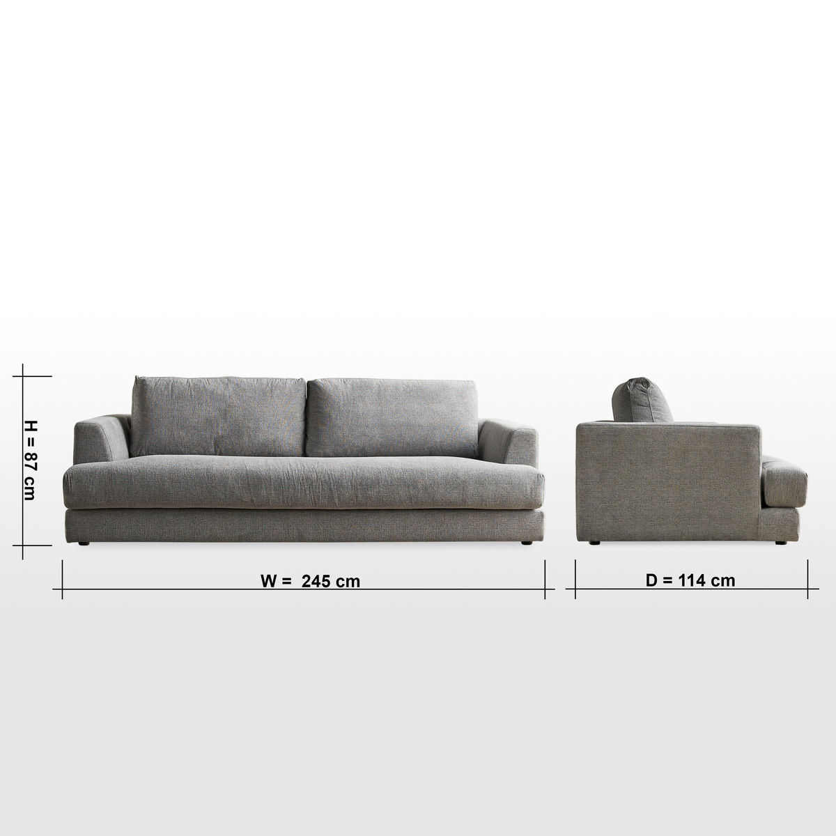 كنبة 3 مقاعد قماش – 3 Seater Fabric Sofa-8